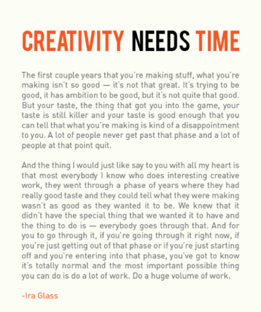 creativity needs time
