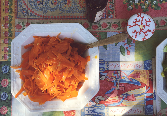 carrot + coriander + garlic salad