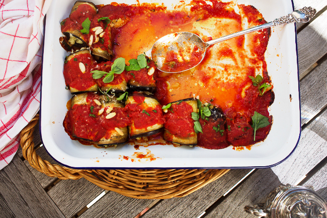 stuffed aubergines