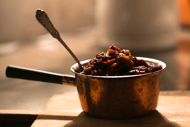 stewed prunes with citrus  +  a walnut flavoured semifreddo