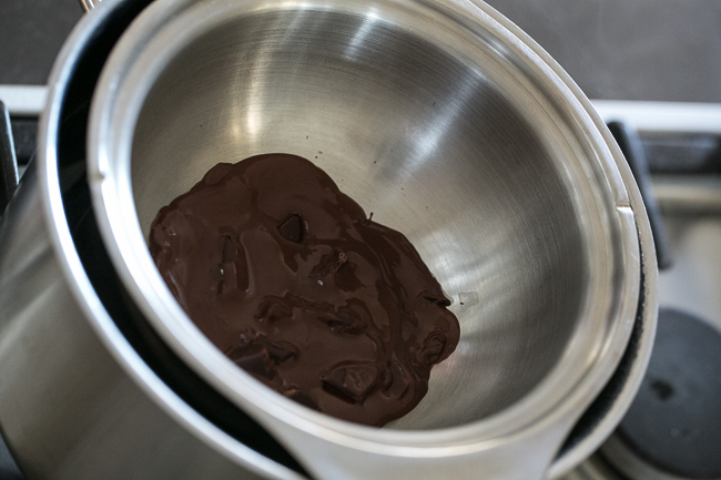melted chocolate in a bain marie