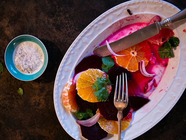 tarocco oranges with beetroot